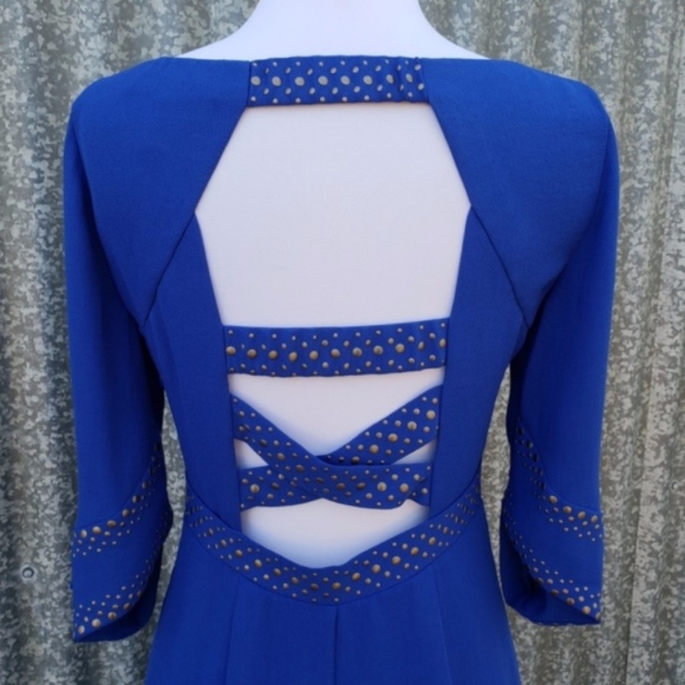 BCBGmaxazria RoyalBlue Lexy Studded Backless Dress - Picture 8 of 8